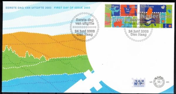 Luxe fdc Nederland NVPH nr. E485 blanco en met open klep