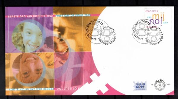 Luxe fdc Nederland NVPH nr. E487 blanco en met open klep