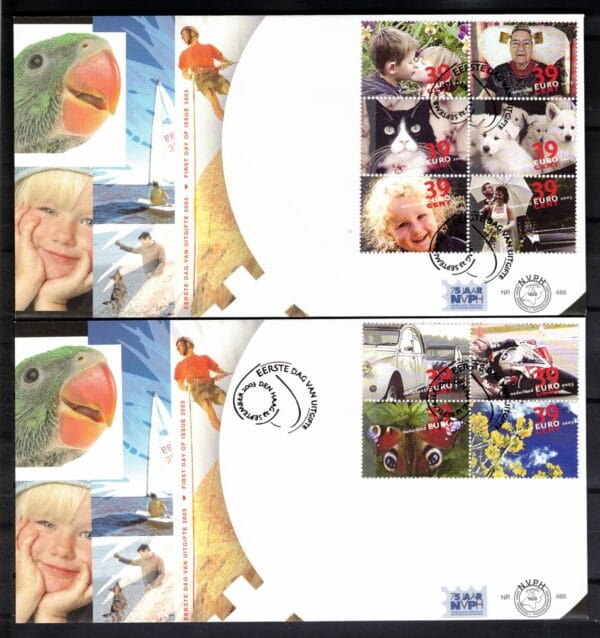 Luxe fdc Nederland NVPH nr. E488 (2) blanco en met open klep