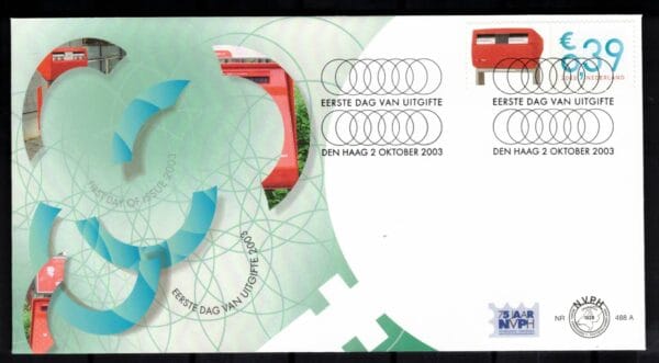 Luxe fdc Nederland NVPH nr. E488a. blanco en met open klep
