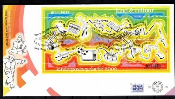 Luxe fdc Nederland NVPH nr. E490 blanco en met open klep