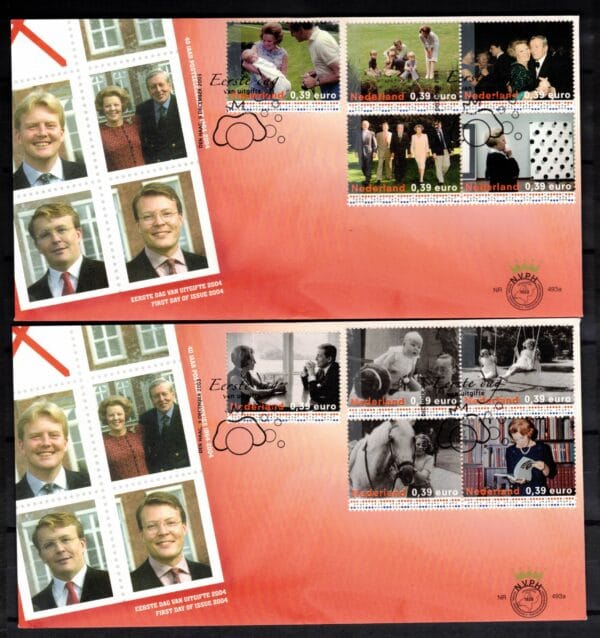 Luxe fdc Nederland NVPH nr. E493a (2) blanco en met open klep