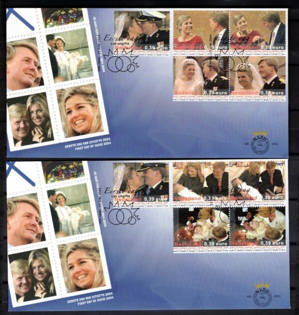 Luxe fdc Nederland NVPH nr. E493c (2) blanco en met open klep