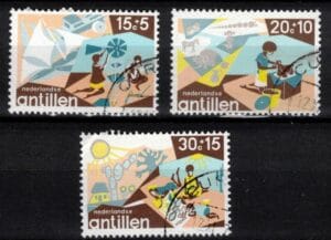 Frankeerzegels Ned.Antillen nrs. 515-517 gestempeld
