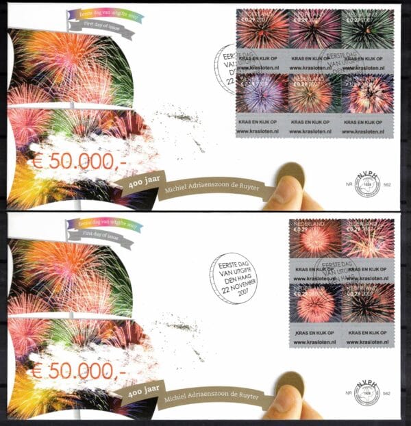 Luxe fdc Nederland NVPH nr. E562 (2) blanco en met open klep