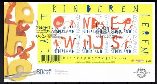Luxe fdc Nederland NVPH nr. E578 blanco en met open klep
