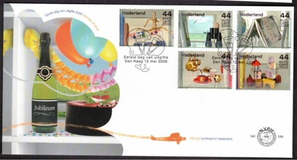 Luxe fdc Nederland Nvph nr.588 Blanco en met open klep