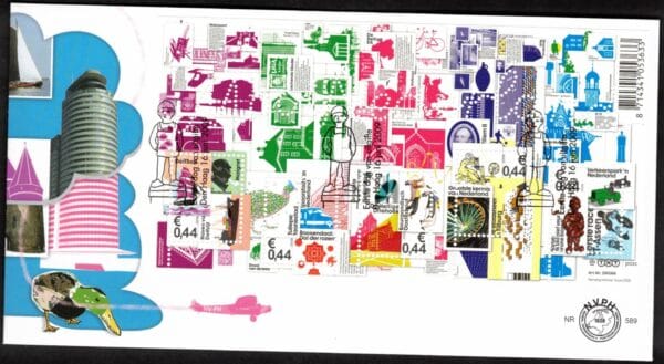 Luxe fdc Nederland Nvph nr.589 Blanco en met open klep