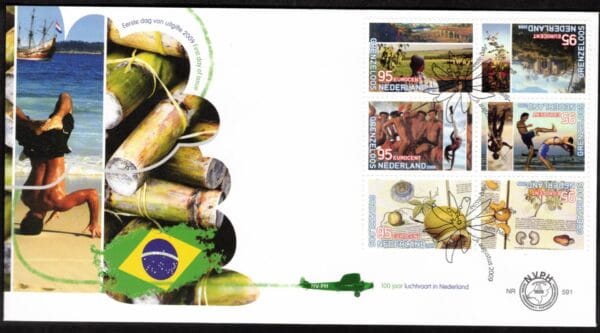 Luxe fdc Nederland Nvph nr.591 Blanco en met open klep