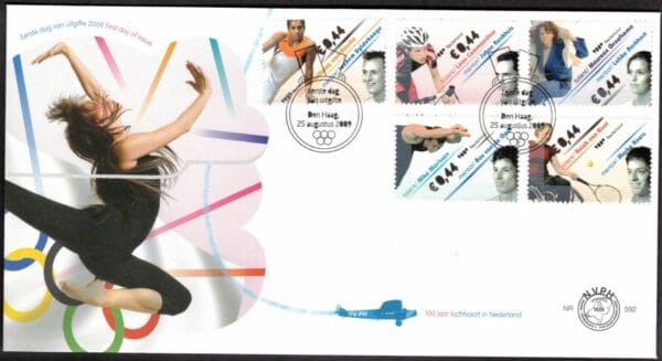 Luxe fdc Nederland Nvph nr.592 Blanco en met open klep