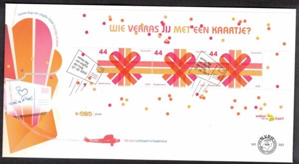 Luxe fdc Nederland Nvph nr.593 Blanco en met open klep