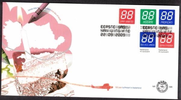 Luxe fdc Nederland Nvph nr.595 Blanco en met open klep