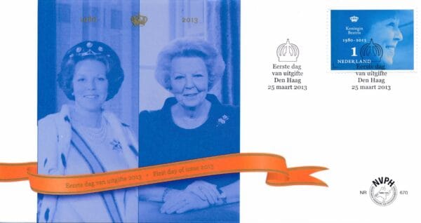 Luxe fdc Nederland Nvph nr. E670 blanco en met open klep