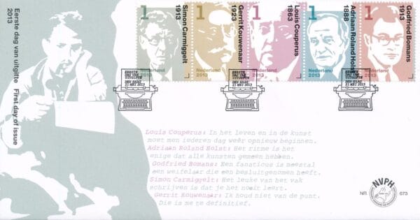 Luxe fdc Nederland NVPH nr. E673 blanco en met open klep