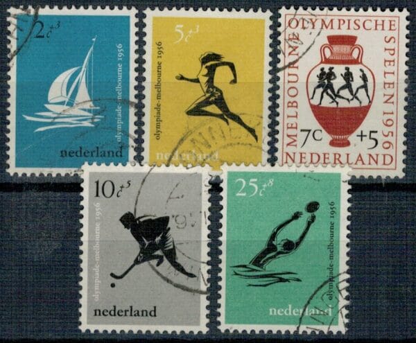 Frankeerzegels Nederland NVPH nrs 676-680 gestempeld