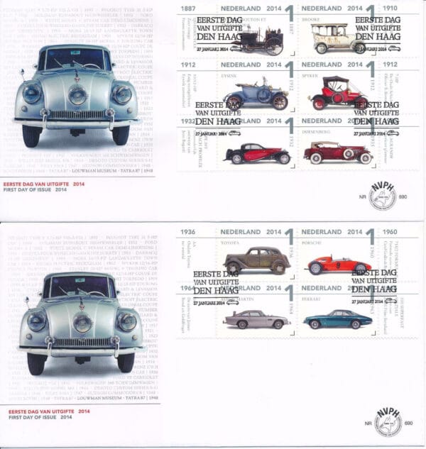 Luxe fdc Nederland NVPH nr. E690 blanco en met open klep