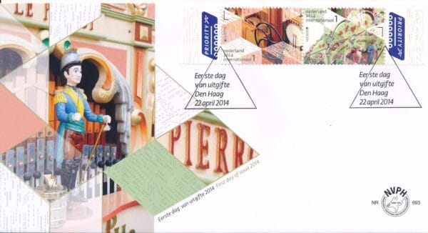 Luxe fdc Nederland NVPH nr. E693 blanco en met open klep