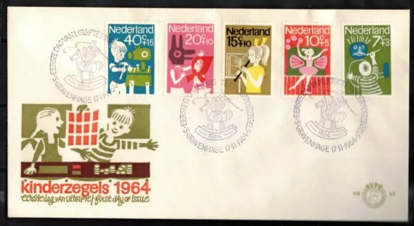 Luxe fdc Nederland NVPH nr. E69 blanco en met open klep