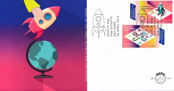 Luxe fdc Nederland NVPH nr. E710 blanco en met open klep