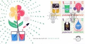 Luxe fdc Nederland NVPH nr. E717 blanco en met open klep