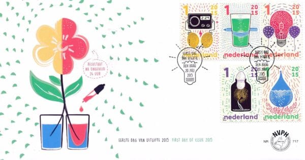 Luxe fdc Nederland NVPH nr. E717 blanco en met open klep