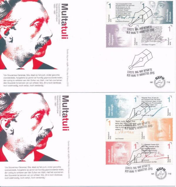 Luxe fdc Nederland NVPH nr. E718 blanco en met open klep