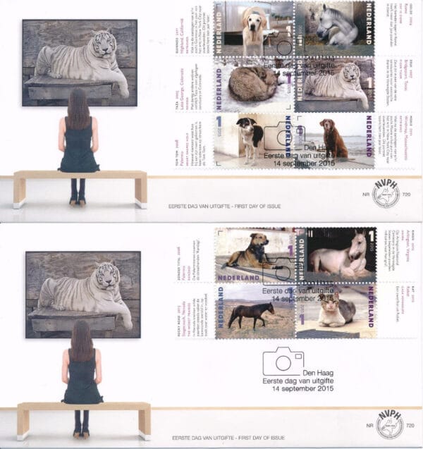 Luxe fdc Nederland NVPH nr. E720 blanco en met open klep