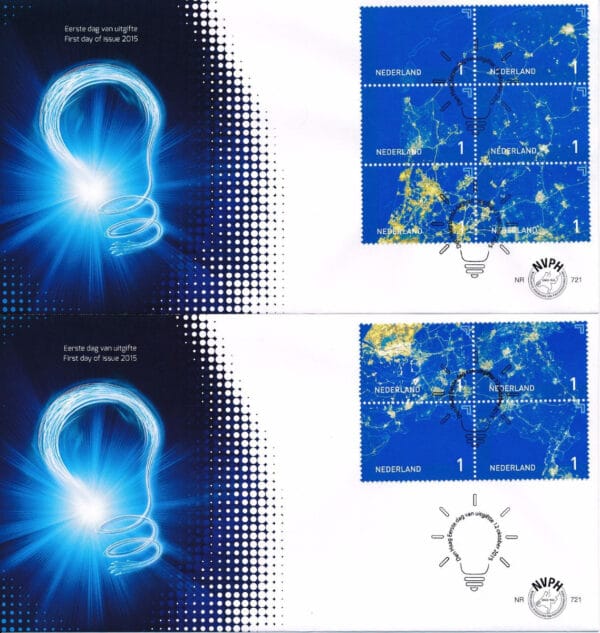 Luxe fdc Nederland NVPH nr. E721 blanco en met open klep