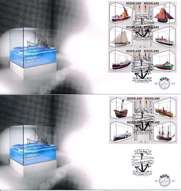 Luxe fdc Nederland NVPH nr. E722 blanco en met open klep