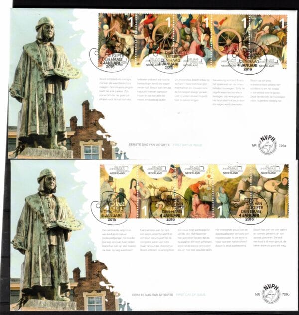 Luxe fdc Nederland NVPH nr. 726a-b Blanco en met open klep