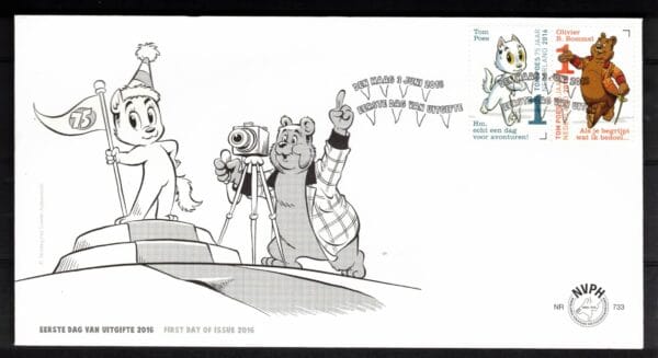 Luxe fdc Nederland NVPH nr. E733 blanco en met open klep