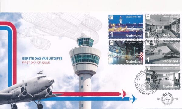 Luxe fdc Nederland NVPH nr. E738 blanco en met open klep