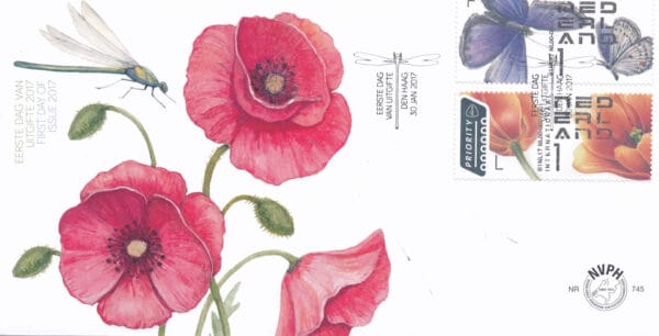 Luxe fdc Nederland NVPH nr. E745 blanco en met open klep
