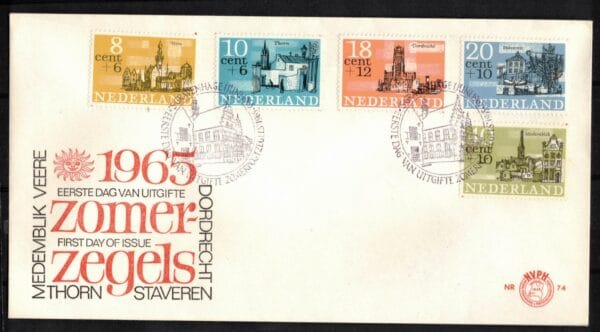 Luxe fdc Nederland Nvph nr.74.Blanco en met open klep