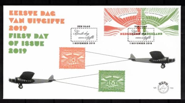 Luxe fdc Nederland Nvph nr.795.Blanco en met open klep