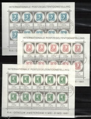 Vellen Amphilex NVPH nrs. V886-V888 Nederland Gestempeld