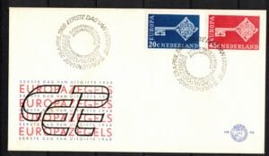 Luxe fdc Nederland NVPH nr. E90 blanco en met open klep