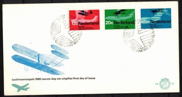 Luxe fdc Nederland Nvph nr.92.Blanco en met open klep