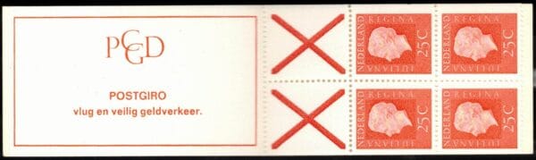 Postzegelboekje Nederland Nvph nr.9ef met telblok