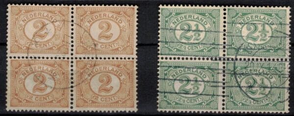 Frankeerzegel Nederland Nvph nr.54 en 55 Gebruikt