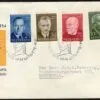 FDC Nederland NVPH nr. E16 met getypt adres, open klep en met certificaat Vleeming