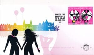 Luxe fdc Nederland NVPH nr. E734 blanco en met open klep