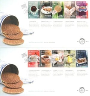 Luxe fdc Nederland NVPH nr. E753a-b blanco en met open klep