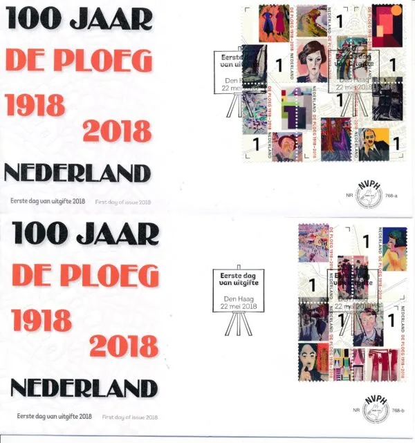 Luxe fdc Nederland NVPH nr. E768 blanco en met open klep