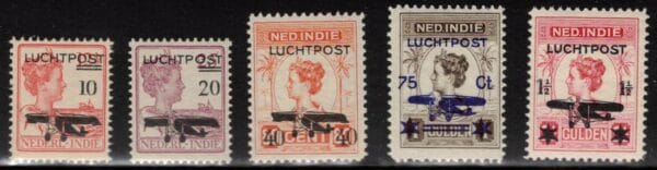 Luchtpostzegels Ned.Indie. Nvph nr.LP1-LP5 POSTFRIS