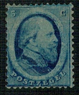 Frankeerzegel Nederland Nvph nr.4. ONGEBRUIKT. VRIJWEL POSTFRIS met cert.H.Vleeming