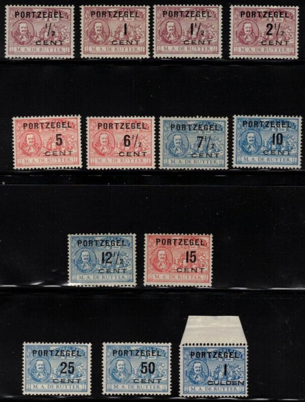 Portzegels Nederland NVPH nrs. P31-P43 postfris met certificaat Vleeming