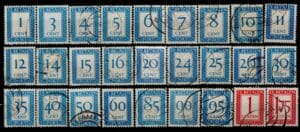 Port Nederland NVPH nrs. P80-P106 gestempeld