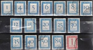 Portzegels Nederland NVPH nrs. 80a-105a gestempeld