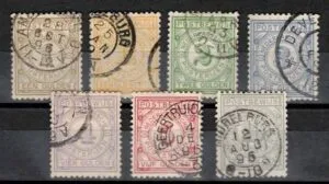 Postbewijszegels Nederland NVPH nrs. PW1-PW7 (i) gestempeld